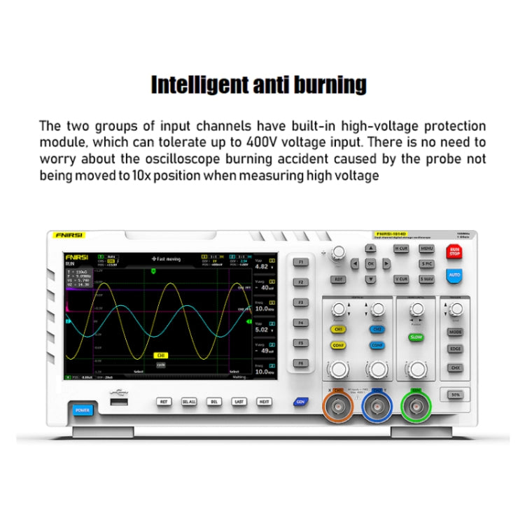 FNIRSI 1014D +P4100 Probe 2 in 1 Dual-channel 100M Bandwidth Digital Oscilloscope 1GS Sampling Signal Generator, US Plug - Digital Multimeter by FNIRSI | Online Shopping South Africa | PMC Jewellery | Buy Now Pay Later Mobicred