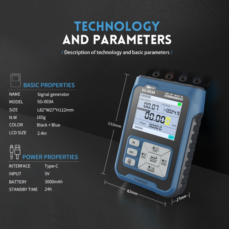 FNIRSI SG-003A Multifunctional PWM Signal Generator 4-20ma Voltage Current Calibrator, EU Plug(Blue) - free shipping - PMC TechLife - Order now!