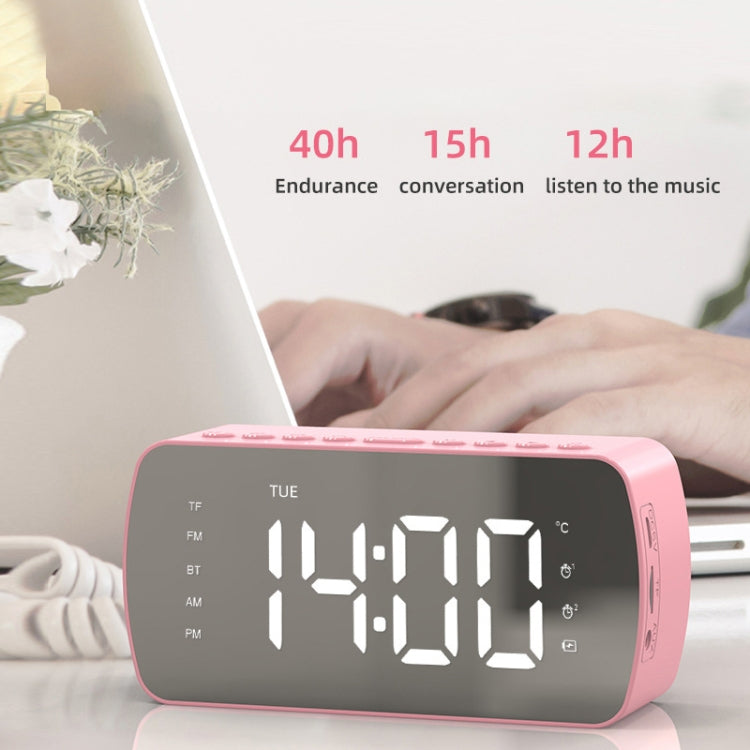 Q5 Outdoor Portable Card Bluetooth Speaker Small Clock Radio, Color: Pink 2800mAh - Mini Speaker by PMC Jewellery | Online Shopping South Africa | PMC Jewellery