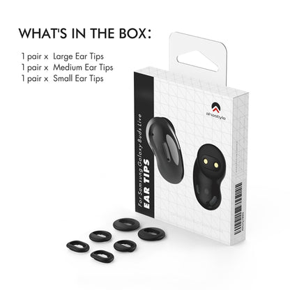For Samsung Galaxy Buds Live AhaStyle PT132 S+M+L Silicone Earbud(Black) - Anti-dust & Ear Caps by AhaStyle | Online Shopping South Africa | PMC Jewellery