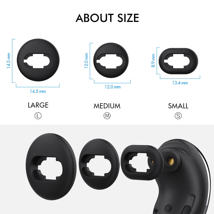 For Samsung Galaxy Buds Live AhaStyle PT132 S+M+L Silicone Earbud(Black) - Anti-dust & Ear Caps by AhaStyle | Online Shopping South Africa | PMC Jewellery