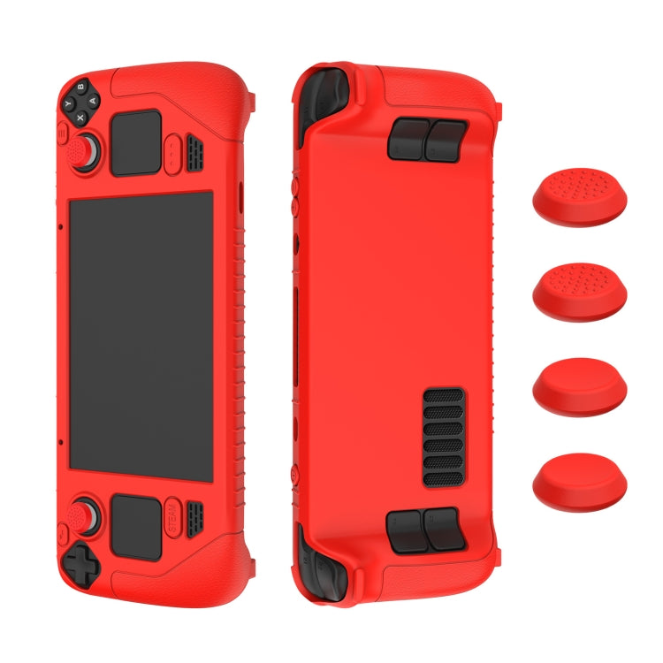 For Steam Deck Game Controller Soft Silicone Protective Cover Case With 4pcs Key Cap(Red) - free shipping - PMC TechLife - Order now!