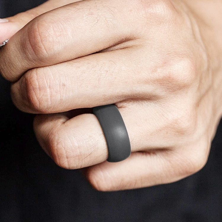 SiR013 8.7mm Curved Outdoor Sports Silicone Ring, Size: No.8(Dark Gray) - Rings by PMC Jewellery | Online Shopping South Africa | PMC Jewellery