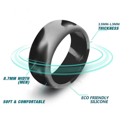 SiR013 8.7mm Curved Outdoor Sports Silicone Ring, Size: No.7(Dark Gray) - Rings by PMC Jewellery | Online Shopping South Africa | PMC Jewellery