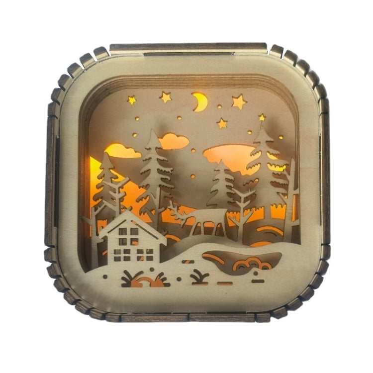 BT813X Solid Wood Ambient Light Wireless Bluetooth Speaker Home Night Light Wood Carving Pattern Audio(Wood Color) - Mini Speaker by PMC TechLife | Online Shopping South Africa | PMC TechLife