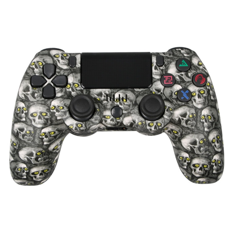 For PS4 Wireless Bluetooth Game Controller With Light Strip Dual Vibration Game Handle(Green Eye Skull) - Gamepads by PMC TechLife | Online Shopping South Africa | PMC TechLife