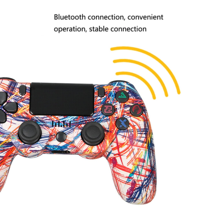 For PS4 Wireless Bluetooth Game Controller With Light Strip Dual Vibration Game Handle(Black) - Gamepads by PMC TechLife | Online Shopping South Africa | PMC TechLife