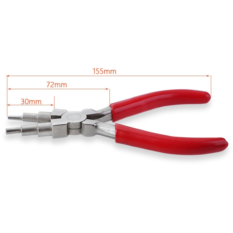 2 In 1 Handmade Jewelry Plier Nylon Accessories DIY Tools Wire Wrap Clamp, Style: Red 6-section + Flat Nip - Jewelry Tools by PMC Jewellery | Online Shopping South Africa | PMC Jewellery