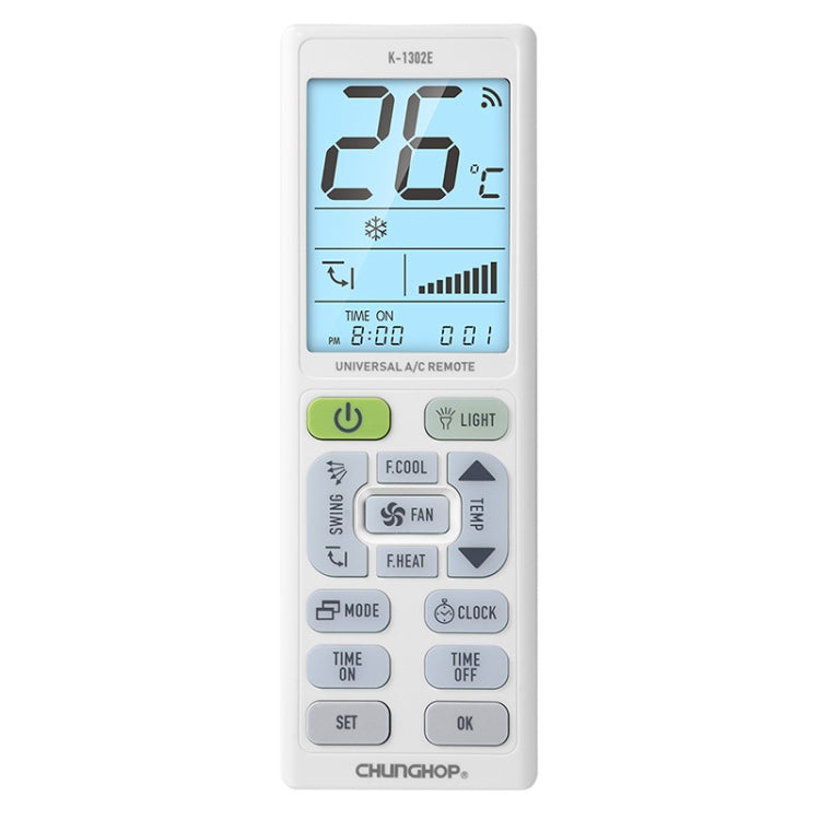 CHUNGHOP K-1302E Night Light Large Screen Battery Universal Air Conditioner Remote Control - free shipping - PMC TechLife - Order now!