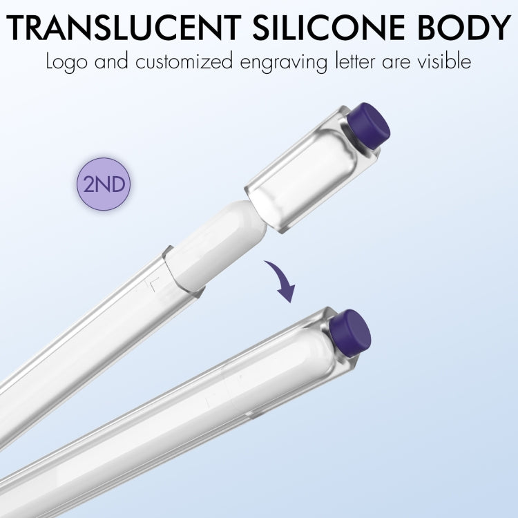 For Apple Pencil 2 AhaStyle PT-LC05 Jelly Style Translucent Silicone Protective Pen Case(Purple) - free shipping - PMC TechLife - Order now!