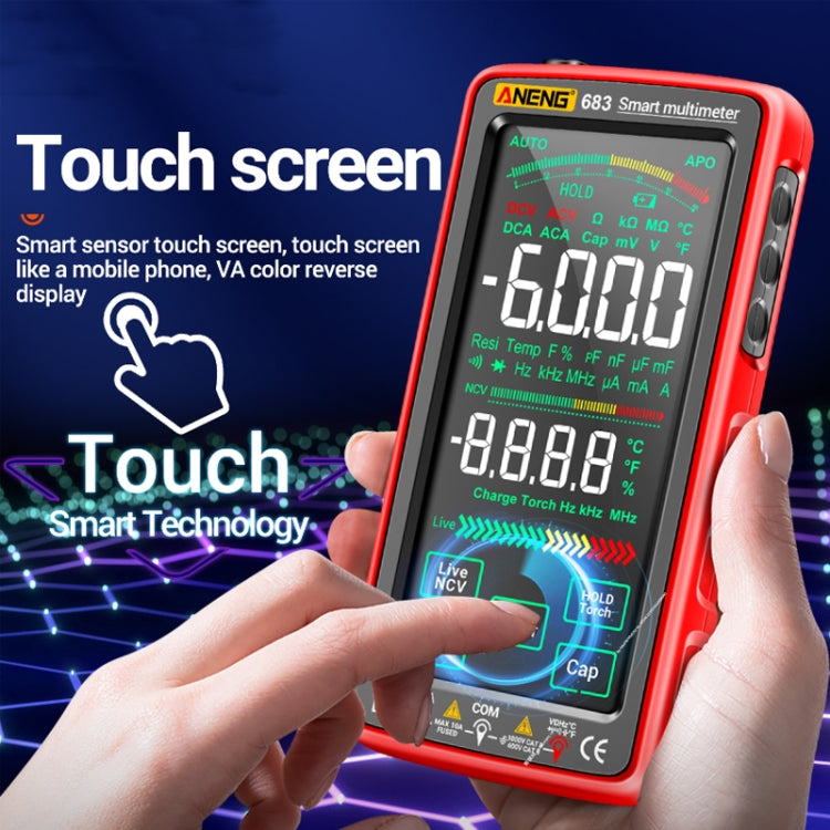 ANENG 683 Smart Touch Screen Automatic Range Rechargeable Multimeter(Black) - Digital Multimeter by ANENG | Online Shopping South Africa | PMC Jewellery | Buy Now Pay Later Mobicred