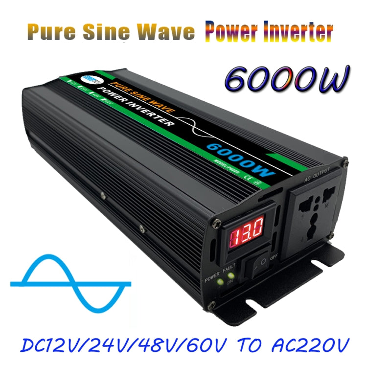 6000W (Actual 1000W) 60V to 220V High Power Car Sine Wave Inverter Power Converter - Pure Sine Wave by PMC Jewellery | Online Shopping South Africa | PMC Jewellery