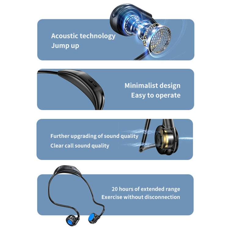 M2 Bone Conduction Earphones Running Stereo To Ear Bluetooth Earphones(Black + Orange) - Neck-mounted Earphone by PMC TechLife | Online Shopping South Africa | PMC TechLife