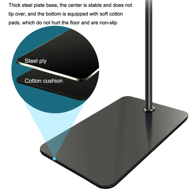 155cm Mobile Phone Tablet Live Broadcast Bedside Lifting Bracket Telescopic Floor Model (Black) - Lazy Bracket by PMC TechLife | Online Shopping South Africa | PMC TechLife