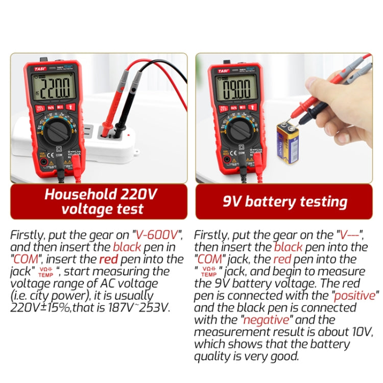 TASI TA801A Digital Multimeter Fully Automatic Multifunctional Digital Current Meter(Manual Model, Without Capacitor Measurement) - Digital Multimeter by TASI | Online Shopping South Africa | PMC Jewellery | Buy Now Pay Later Mobicred