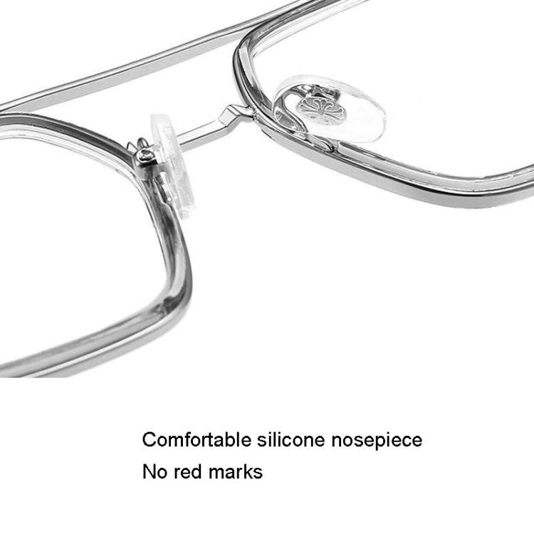 Double-beam Polarized Variable Color Eyeglasses Non-degree Flat Glasses, Lens: Change Tea Color(Transparent Silver Frame) - Plain Glass Spectacles by PMC Jewellery | Online Shopping South Africa | PMC Jewellery