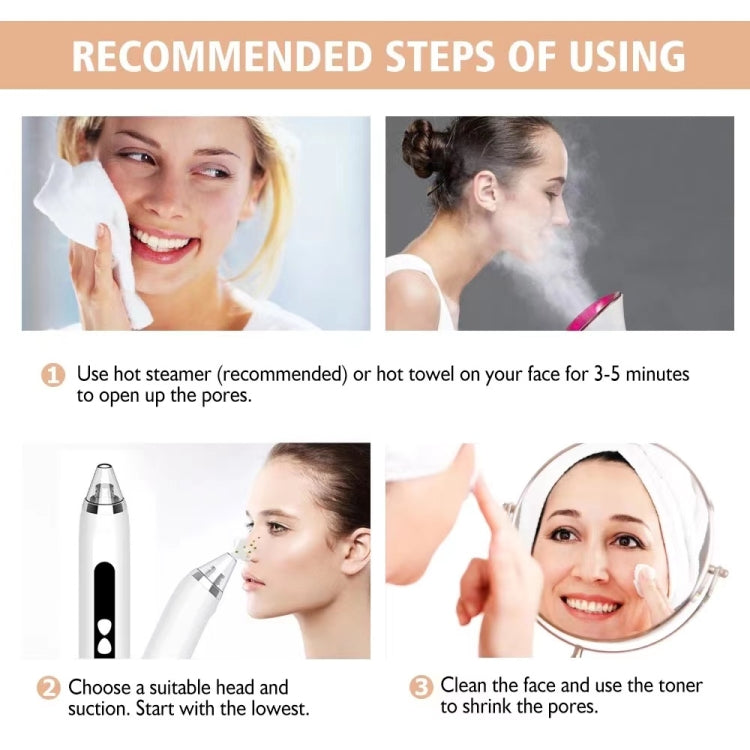 Blackhead Remover Vacuum Pore Cleaner Facial Deep Cleaning Beauty Tools(Pink) - Cleanser by PMC TechLife | Online Shopping South Africa | PMC TechLife