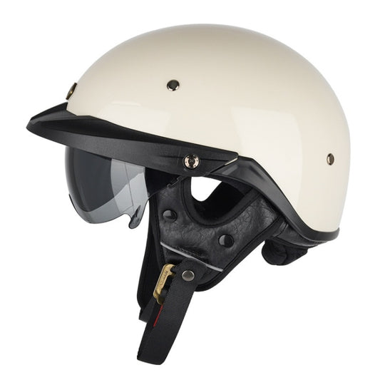 SOMAN Motorcycle Half Helmet Adjustable Helmet With Inner Mirror, Size: M(White) - Helmets by SOMAN | Online Shopping South Africa | PMC Jewellery | Buy Now Pay Later Mobicred