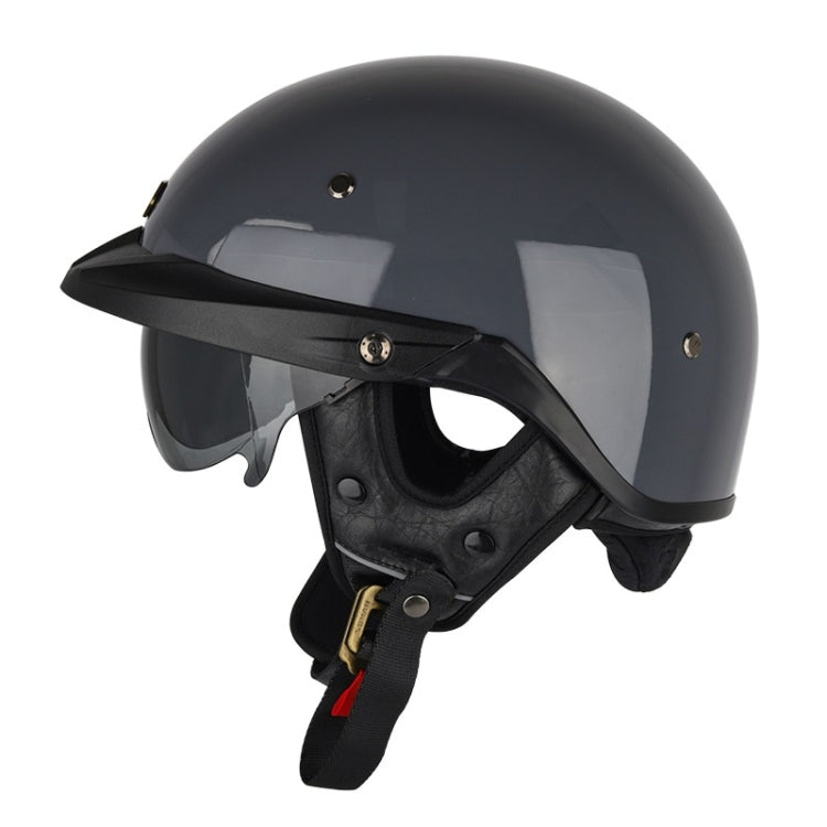 SOMAN Motorcycle Half Helmet Adjustable Helmet With Inner Mirror, Size: L(Cement Gray) - free shipping - PMC TechLife - Order now!