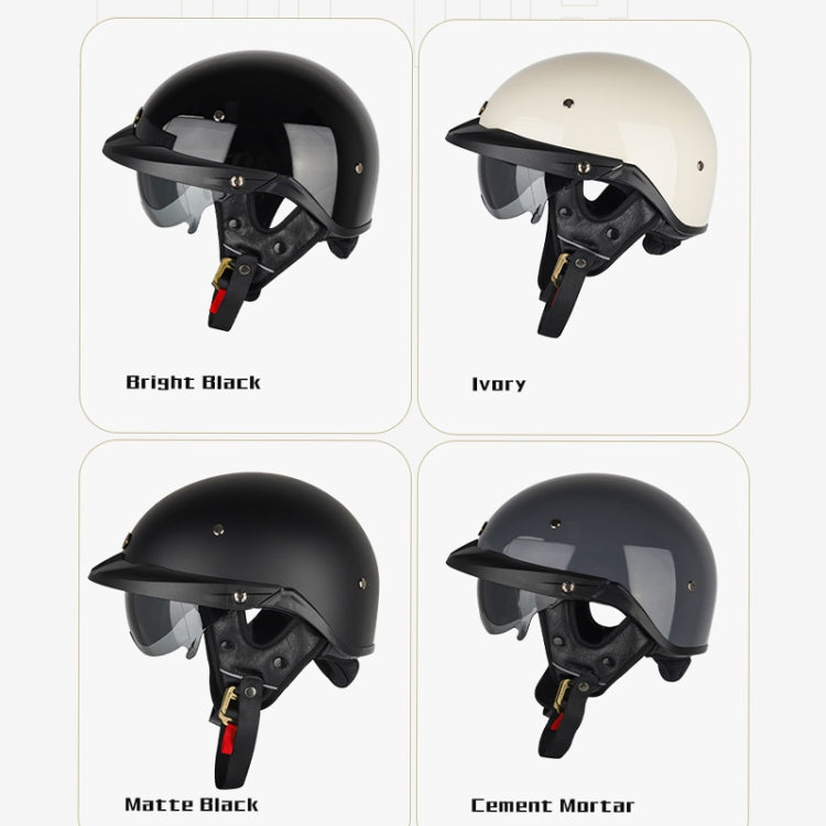 SOMAN Motorcycle Half Helmet Adjustable Helmet With Inner Mirror, Size: M(White with Transparent Mirror) - Helmets by SOMAN | Online Shopping South Africa | PMC Jewellery | Buy Now Pay Later Mobicred