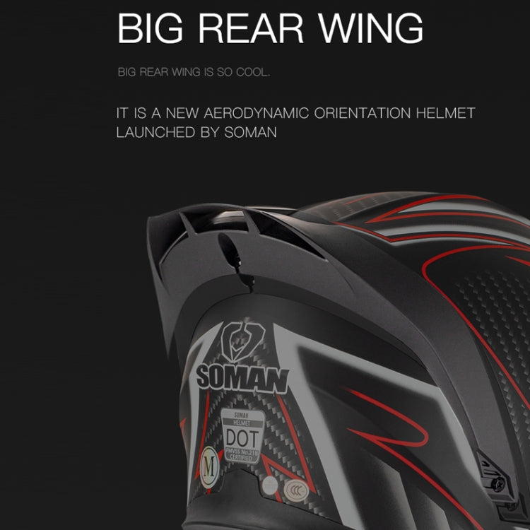 SOMAN Motorcycle Dual Lens Riding Peel-Off Full Coverage Helmet, Size: M(Bright Black Green) - free shipping - PMC TechLife - Order now!