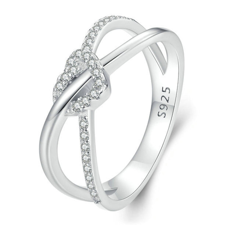 S925 Sterling Silver Plated Gold Heart-Shaped Wrap Double-Layer Rings, Size: 6(BSR464) - Rings by PMC Jewellery | Online Shopping South Africa | PMC Jewellery