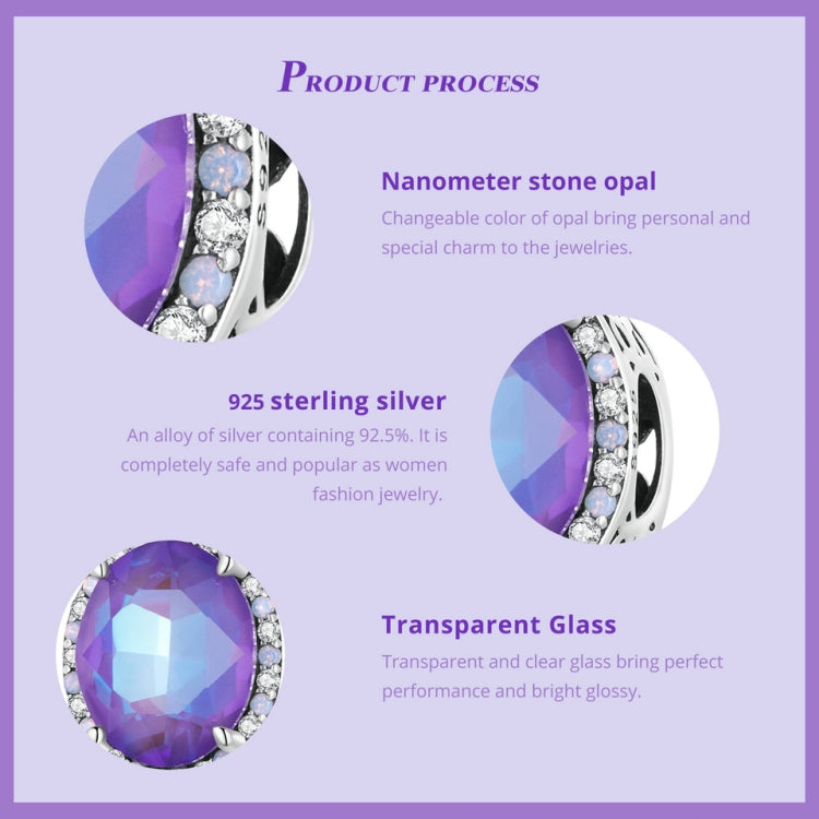 BSC891 925 Sterling Silver Symphony Purple Moonlight Gemstone DIY Beaded Bracelet Accessories - Jewelry Accessories by PMC Jewellery | Online Shopping South Africa | PMC Jewellery