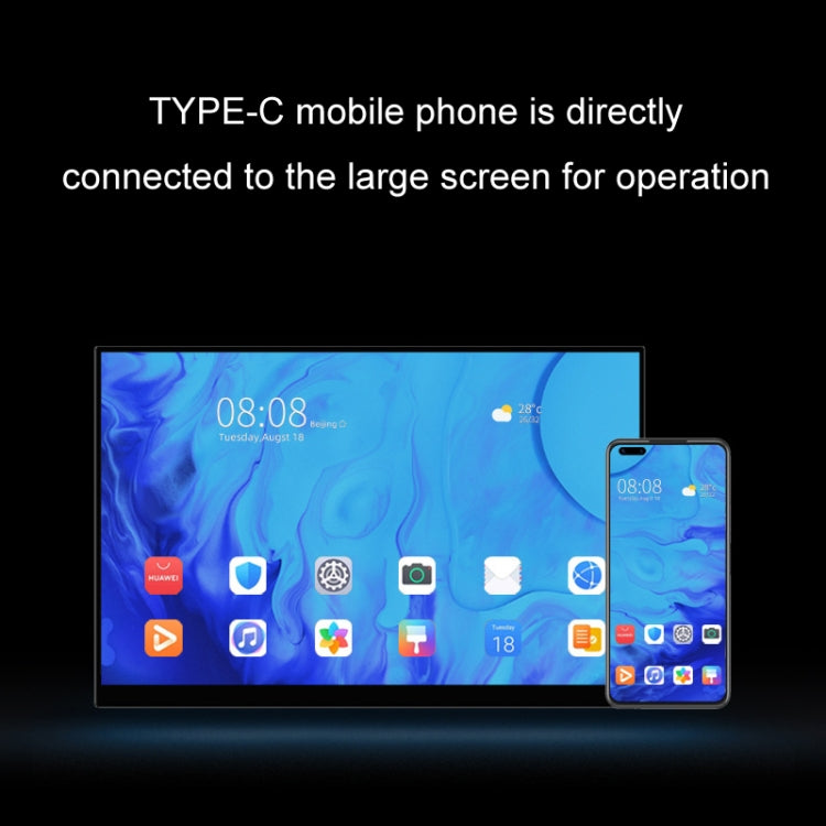 13.3 inch Touch Version 4K Portable External Extended Screen Display For Switch/PS5/Mobile Phone/Computer(AU Plug) - LCD Monitors by PMC TechLife | Online Shopping South Africa | PMC TechLife