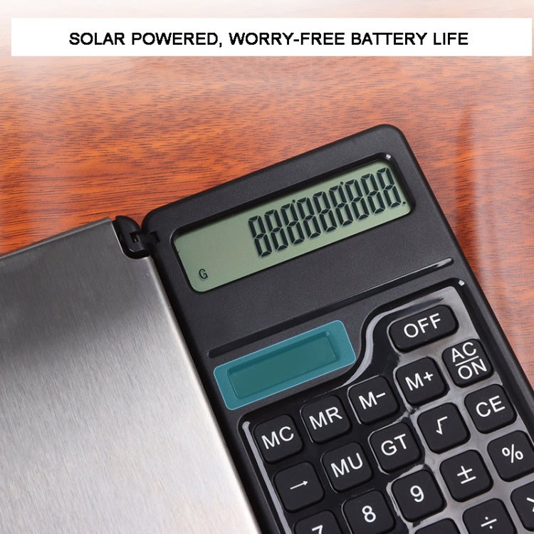 0.1g/1kg Kitchen Digital Scale Pocket Scale With Solar Calculator(Black) - Jewelry Scales by PMC TechLife | Online Shopping South Africa | PMC TechLife