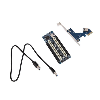 PCI-E 1X To Dual PCI Riser Card Extend Adapter Add Expansion Card For PC Computer - Add-on Cards by PMC Jewellery | Online Shopping South Africa | PMC Jewellery