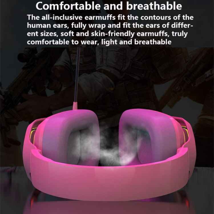 Ajazz AX368 Computer Game Audio Recognition RGB Headset 7.1 Channel Version (Pink) - free shipping - PMC TechLife - Order now!