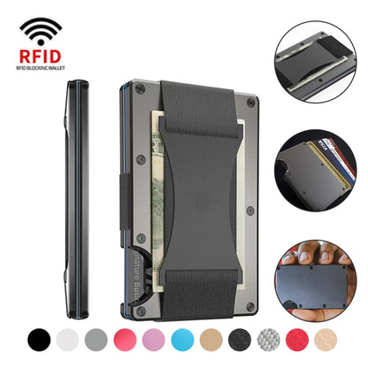 Credit Card Holder Wallets RFID Blocking Slim Metal Card Clip, Color: Golden Forging Carbon - Antimagnetic RFID Package by PMC Jewellery | Online Shopping South Africa | PMC Jewellery | Buy Now Pay Later Mobicred