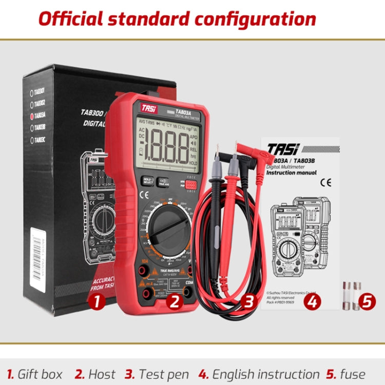 TASI TA803C Digital High Precision Multimeter Digital Display Household Multifunction Electrician Multimeter - Digital Multimeter by TASI | Online Shopping South Africa | PMC Jewellery | Buy Now Pay Later Mobicred