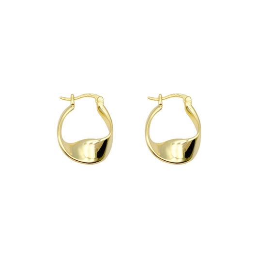 925 Silver Needle Retro Earrings Geometric Twist Temperament Earrings(Golden) - Stud Earrings & Earrings by PMC Jewellery | Online Shopping South Africa | PMC Jewellery