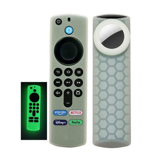 2pcs Remote Control Case For Amazon Fire TV Stick 2021 ALEXA 3rd Gen With Airtag Holder(Luminous Green) - Remote Control Covers by PMC Jewellery | Online Shopping South Africa | PMC Jewellery