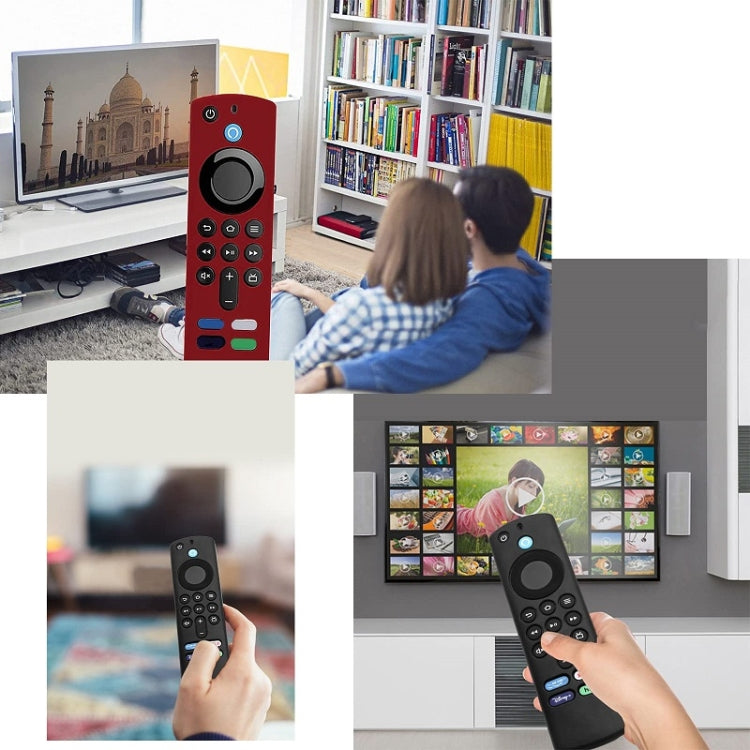 2pcs Remote Control Case For Amazon Fire TV Stick 2021 ALEXA 3rd Gen With Airtag Holder(Luminous Blue) - Remote Control Covers by PMC TechLife | Online Shopping South Africa | PMC TechLife