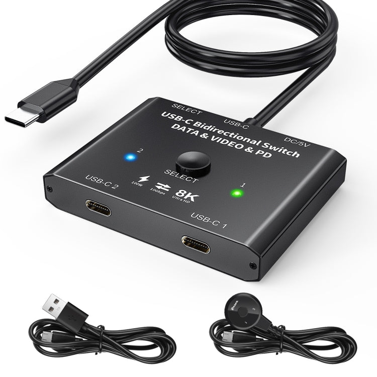 KC-C201 8K30 Type-C / USB-C Bidirectional Switch 10Gbps HD Splitter - free shipping - PMC TechLife - Order now!