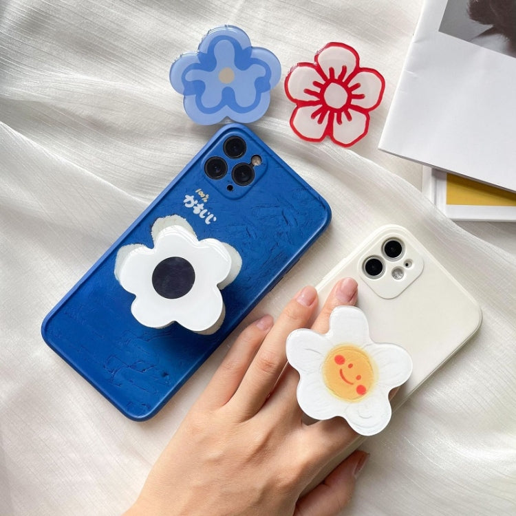 5pcs Sunflower Drip Glue Airbag Mobile Phone Holder(Blue Flower) - Ring Holder by PMC Jewellery | Online Shopping South Africa | PMC Jewellery