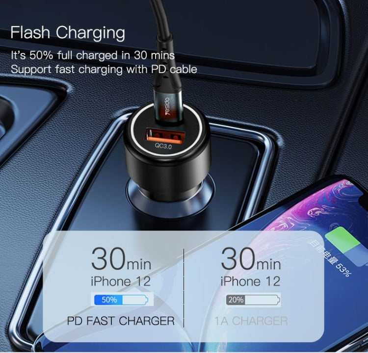 Yesido Y42 PD+QC3.0 Car Charger Cigarette Lighter 42W Fast Charger(Black) - Car Charger by Yesido | Online Shopping South Africa | PMC Jewellery