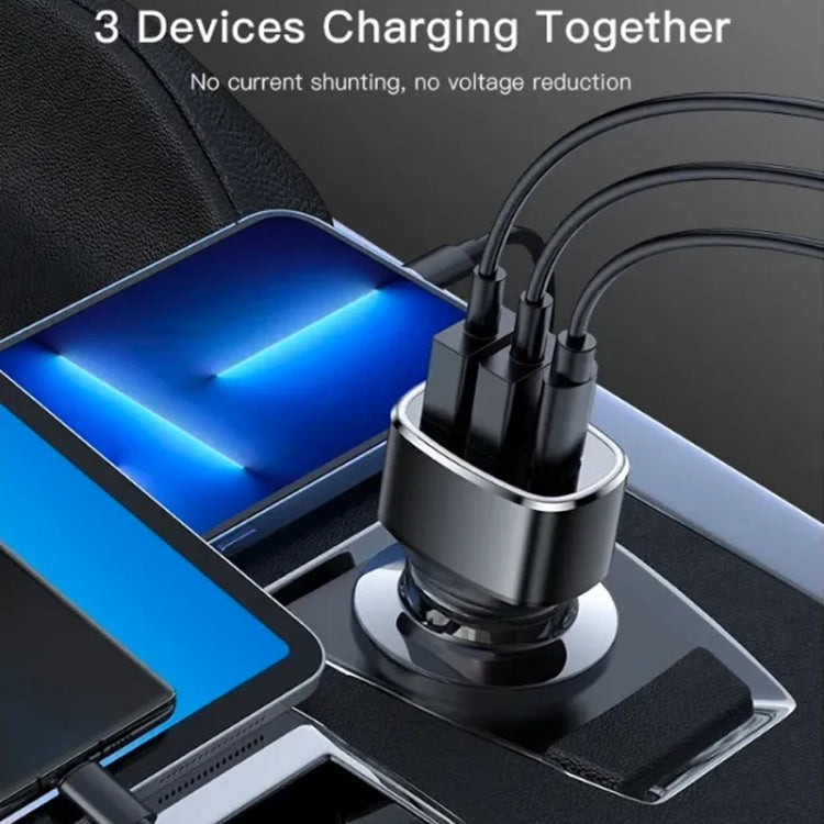 Yesido Y47 49W Double USB+Type-C/USB-C Port Car Fast Charger(Black) - free shipping - PMC TechLife - Order now!