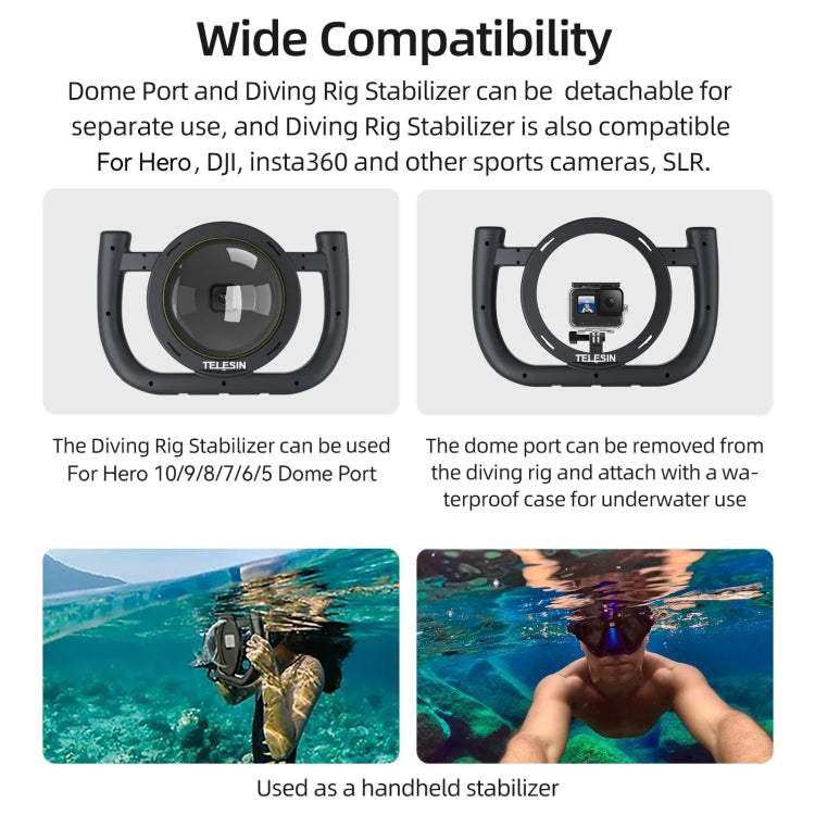 TELESIN  30M Waterproof Handheld Stabilizer Housing Case With Cold Shoe 1/4 Thread - Diving Mask by TELESIN | Online Shopping South Africa | PMC Jewellery | Buy Now Pay Later Mobicred