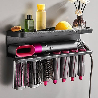For Dyson Airwrap Wall-mounted Shelf Storage Rack, Color: A Type Black - Shelves by PMC Jewellery | Online Shopping South Africa | PMC Jewellery
