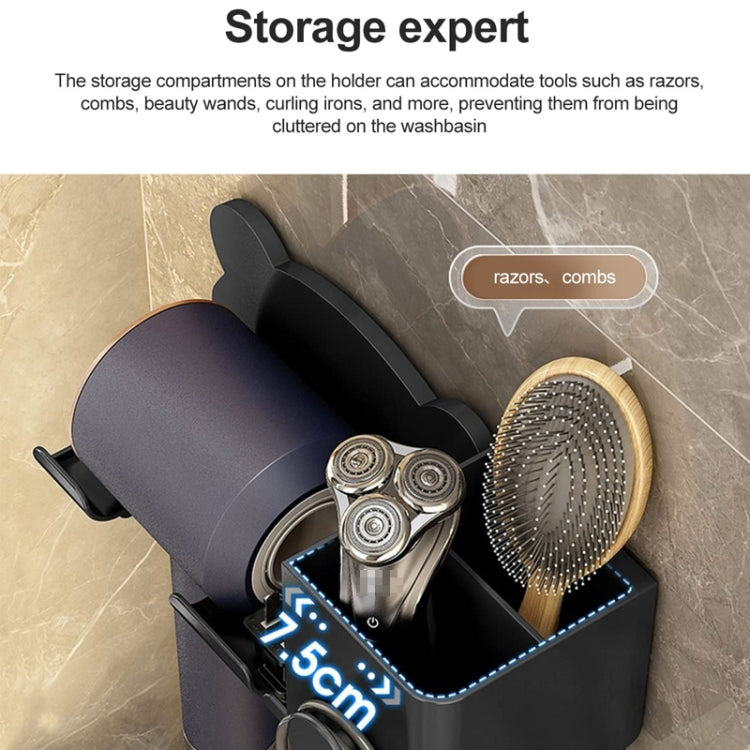 For Dyson Hair Dryer Wall-Mounted Holder Bathroom Shelf Storage Rack, Style: Upgrade White - free shipping - PMC TechLife - Order now!