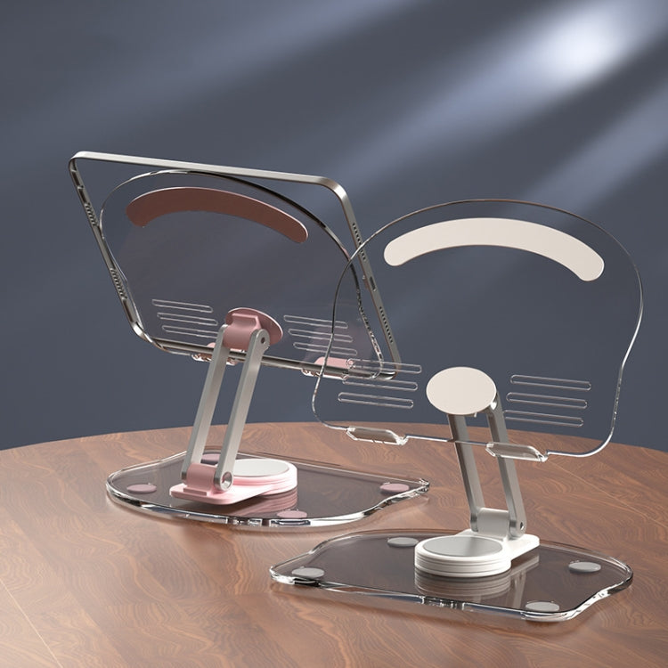 KF-Z11 Acrylic Tablet PC Mobile Phone Bracket Desktop Rotating Foldable Lazy Non-slip Phone Support Frame(Pink) - Desktop Holder by PMC TechLife | Online Shopping South Africa | PMC TechLife