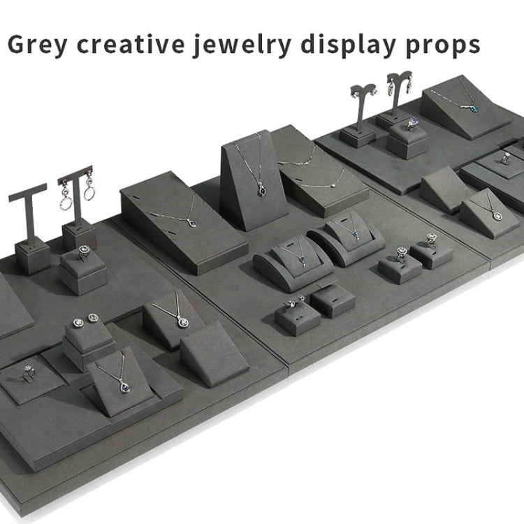 Gray Jewelry Display Microfiber Jewelry Props Display Rack Set 4 - Jewelry Storages by PMC Jewellery | Online Shopping South Africa | PMC Jewellery