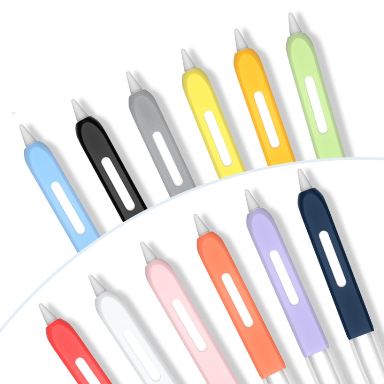 For Apple Pencil 2 Non-Slip Anti-Fall Translucent Segmented Pen Case(Crescent White) - Pencil Accessories by PMC TechLife | Online Shopping South Africa | PMC TechLife
