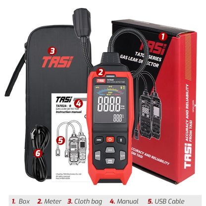 TASI TA702B Simulation Bar+Digital Display Cumbelo Gas Detector Portable Gas Testing Instrument Natural Gas Discovery Detective - Gas Monitor by TASI | Online Shopping South Africa | PMC Jewellery | Buy Now Pay Later Mobicred