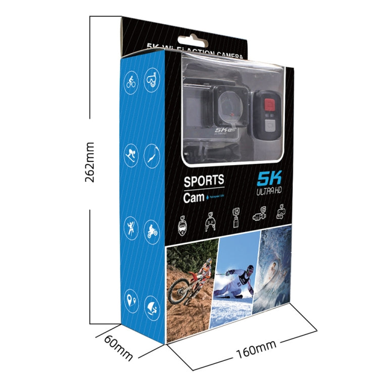 5K/30FPS WIFI HD Anti-Shake Remote Touch Dual-Screen IP68 Waterproof Sports Camera, Style: Black - Other Camera by PMC TechLife | Online Shopping South Africa | PMC TechLife