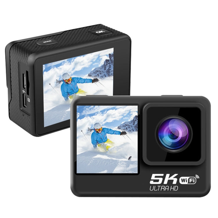 5K/30FPS WIFI HD Anti-Shake Remote Touch Dual-Screen IP68 Waterproof Sports Camera, Style: Camera+128G Card - Other Camera by PMC Jewellery | Online Shopping South Africa | PMC Jewellery