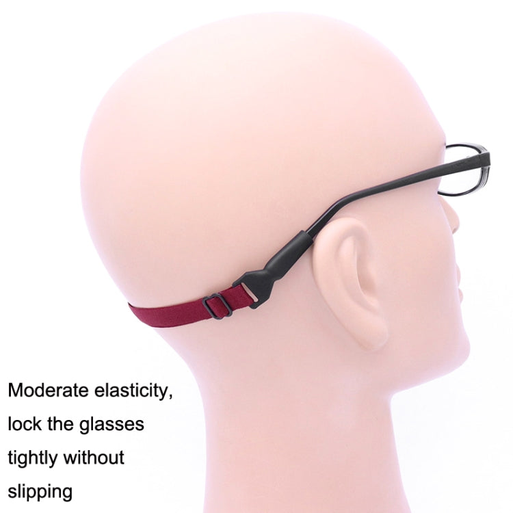 10pcs Short Style Glasses Non-Slip Rope Adjustable Elastic Sports Legs Anti-Drop Fixed Strap(Dark Red) - Glasses Accessories by PMC Jewellery | Online Shopping South Africa | PMC Jewellery